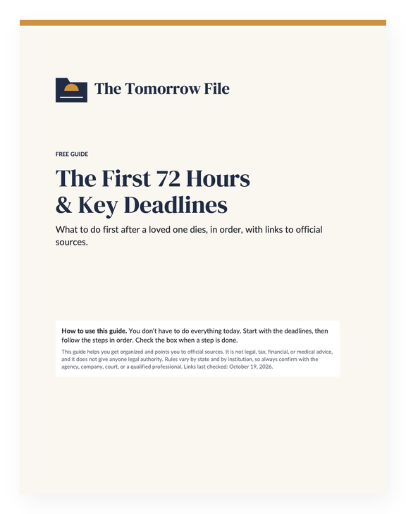 Free guide: The First 72 Hours and Key Deadlines